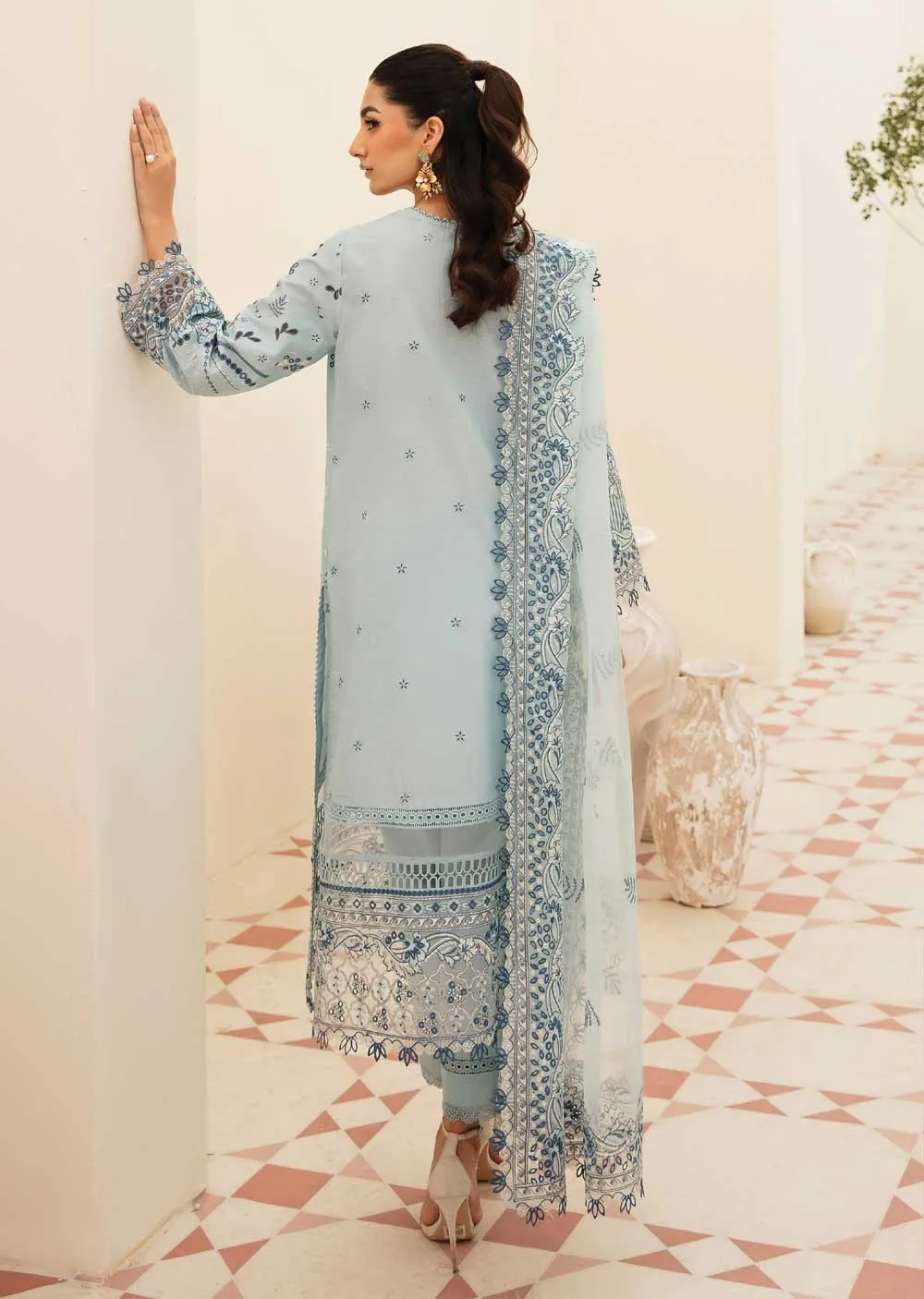 ACL-10 - Powder Blue - Unstitched - Chickenkari Lawn Collection by Afrozeh 2023