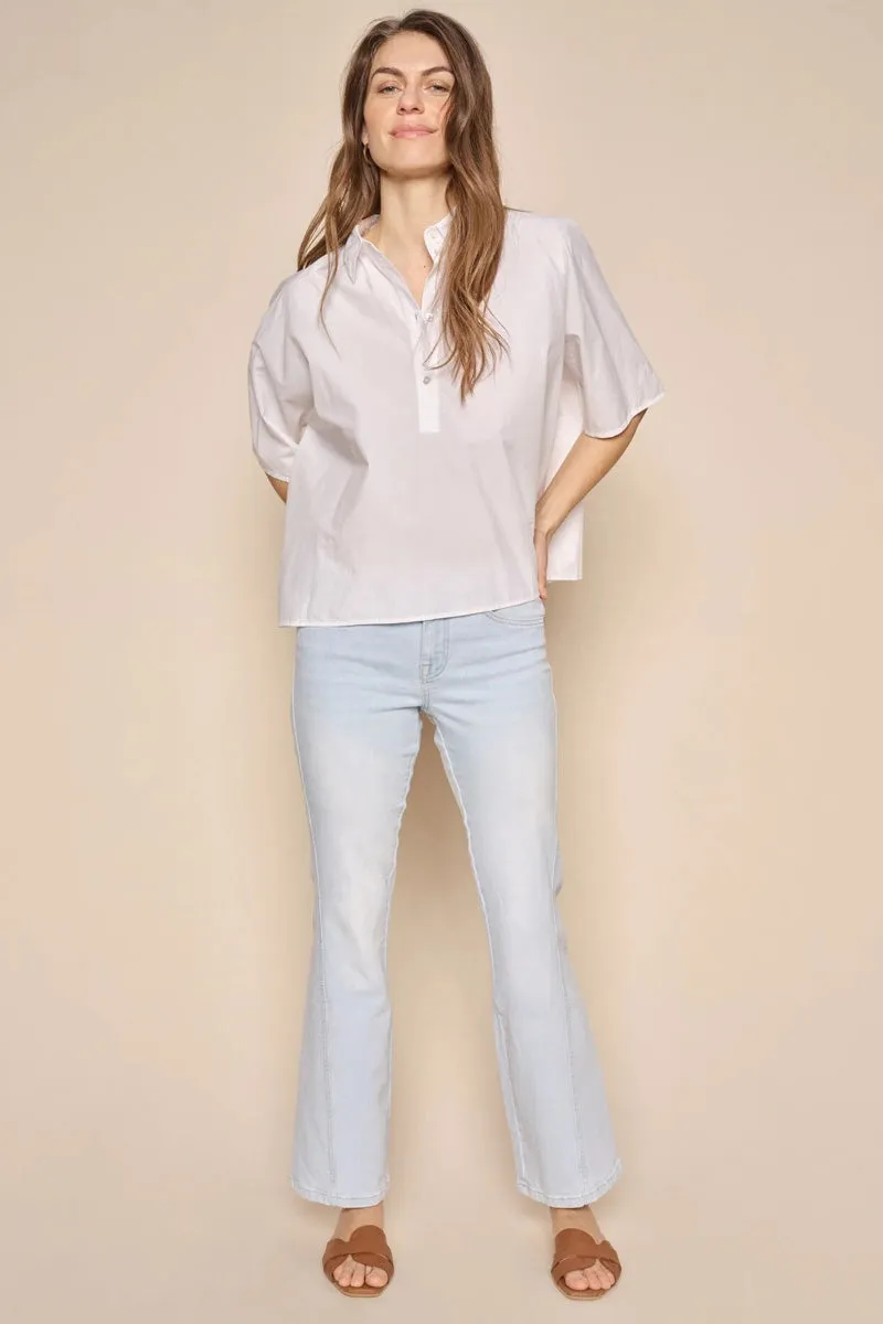 Alli Flare Light Jeans | Light Blue | Jeans fra Mos Mosh