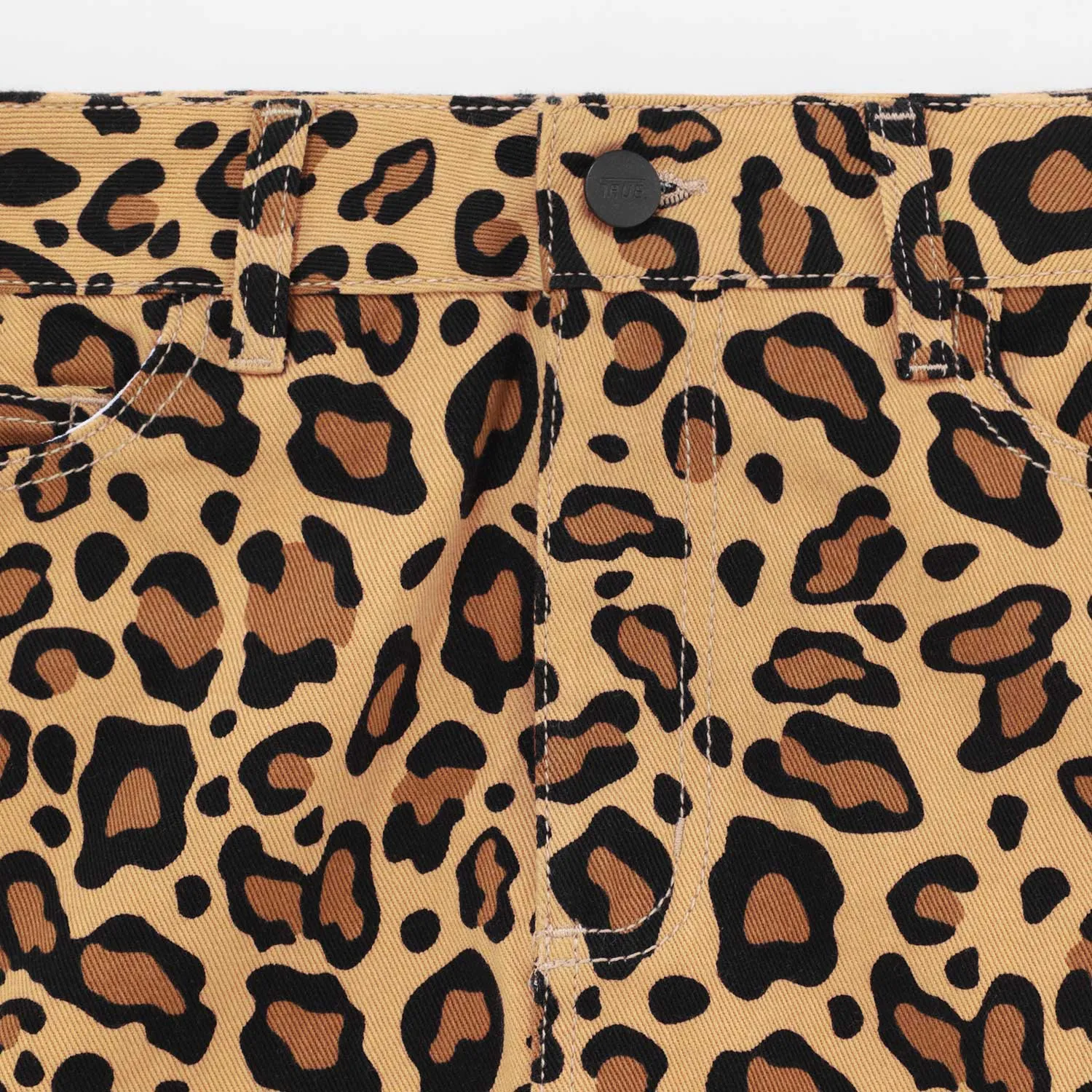 Animal Print Straight Leg Laser Pants - Leopard