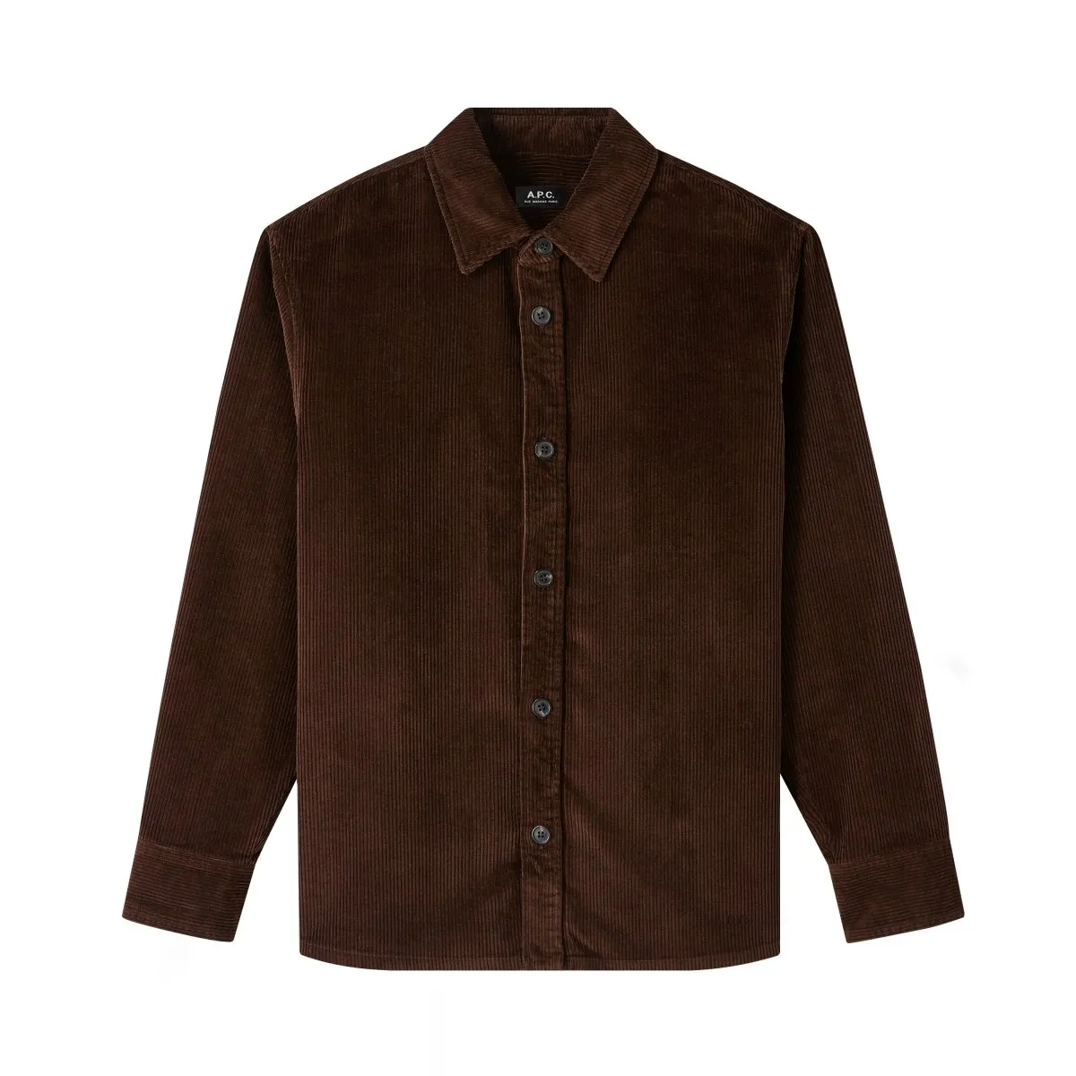 APC Overshirt bobby logo MARRON FONCE