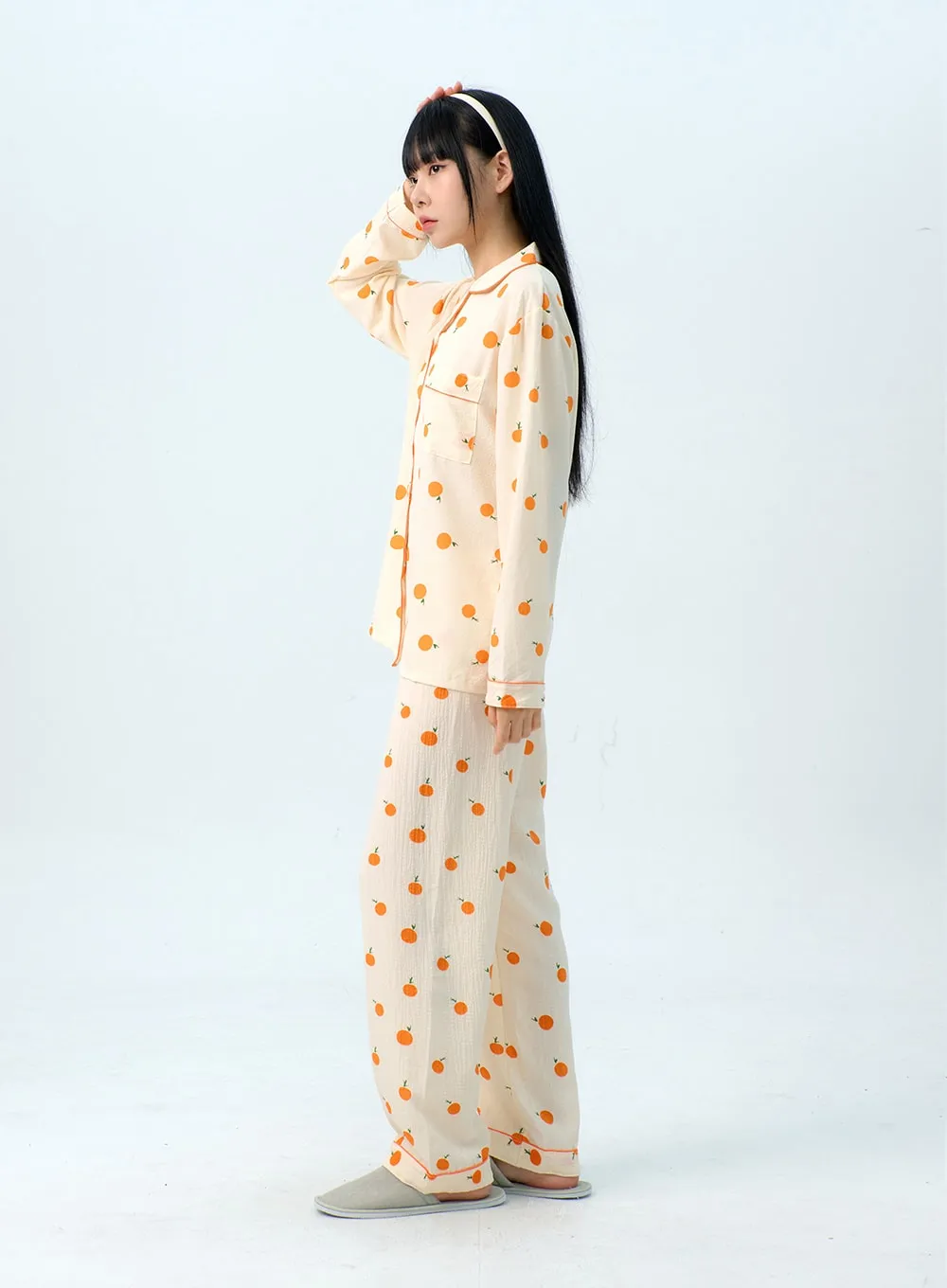 Apricot Pattern Pajama Set IG313