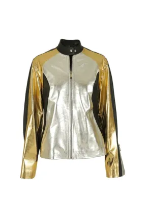 AURORA METALLIC LEATHER JACKET