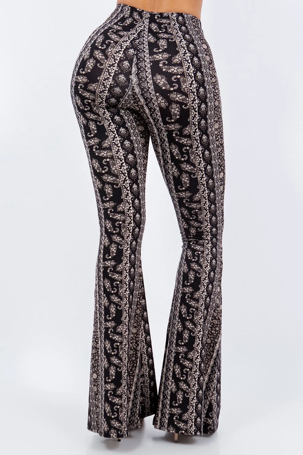 BANDANA PAISLEY PRINTED FLARED LONG PANTS