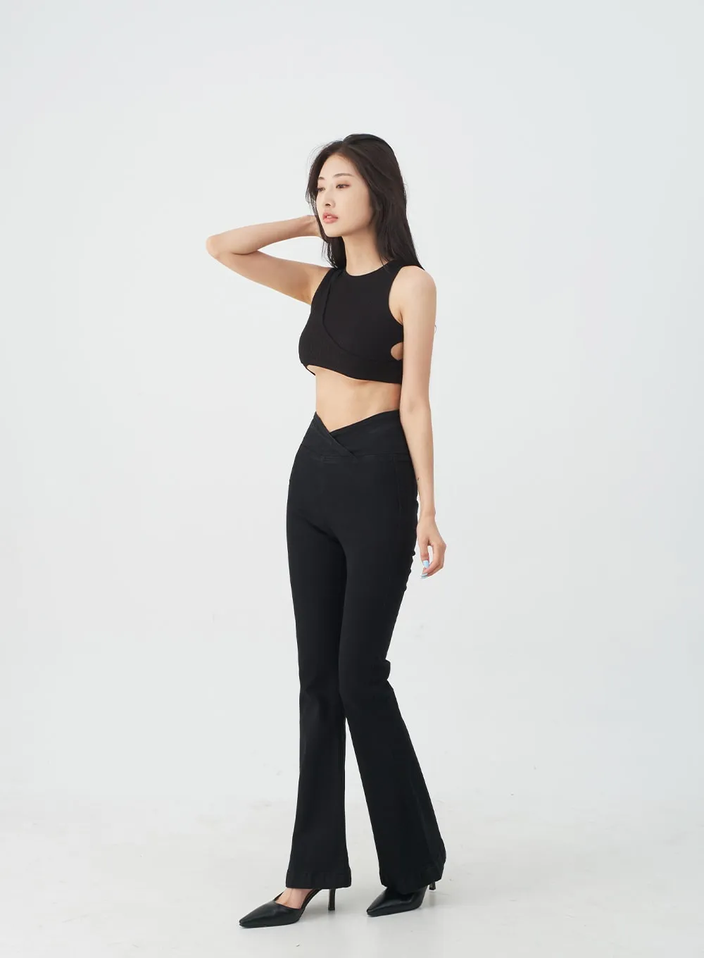 Banded Boot-Cut Highwaisted Pants IJ23