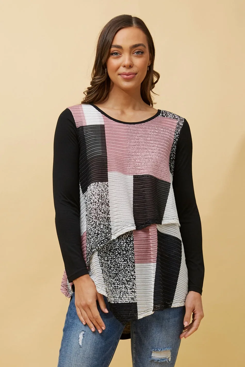 BOBBI DOUBLE LAYER COLOUR BLOCK TOP