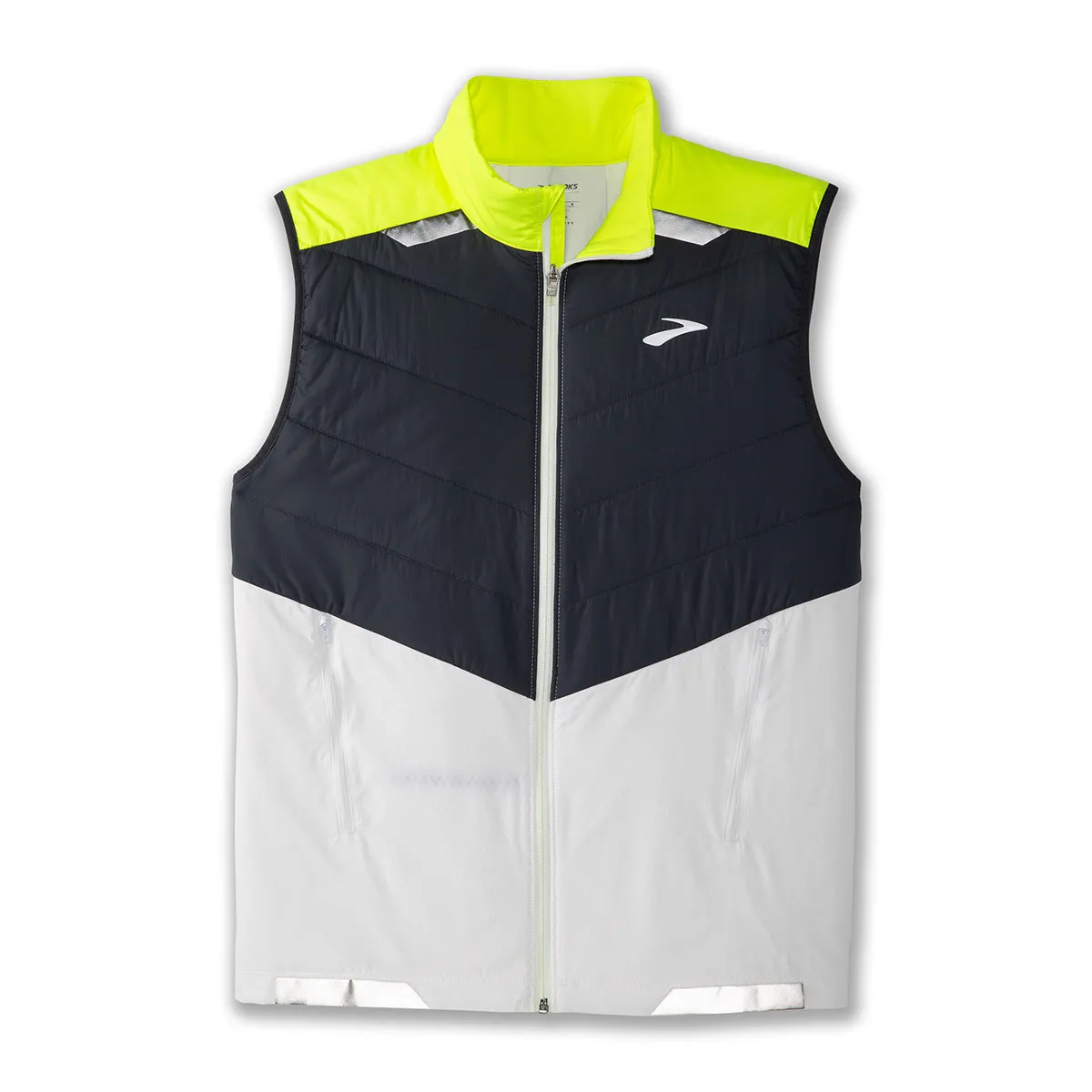 Brooks Run Visible Insulated Vest Mens | White/asphalt/nightlife