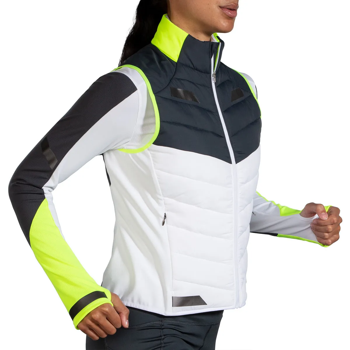 Brooks Run Visible Insulated Vest Womens | White/asphalt/nightlife