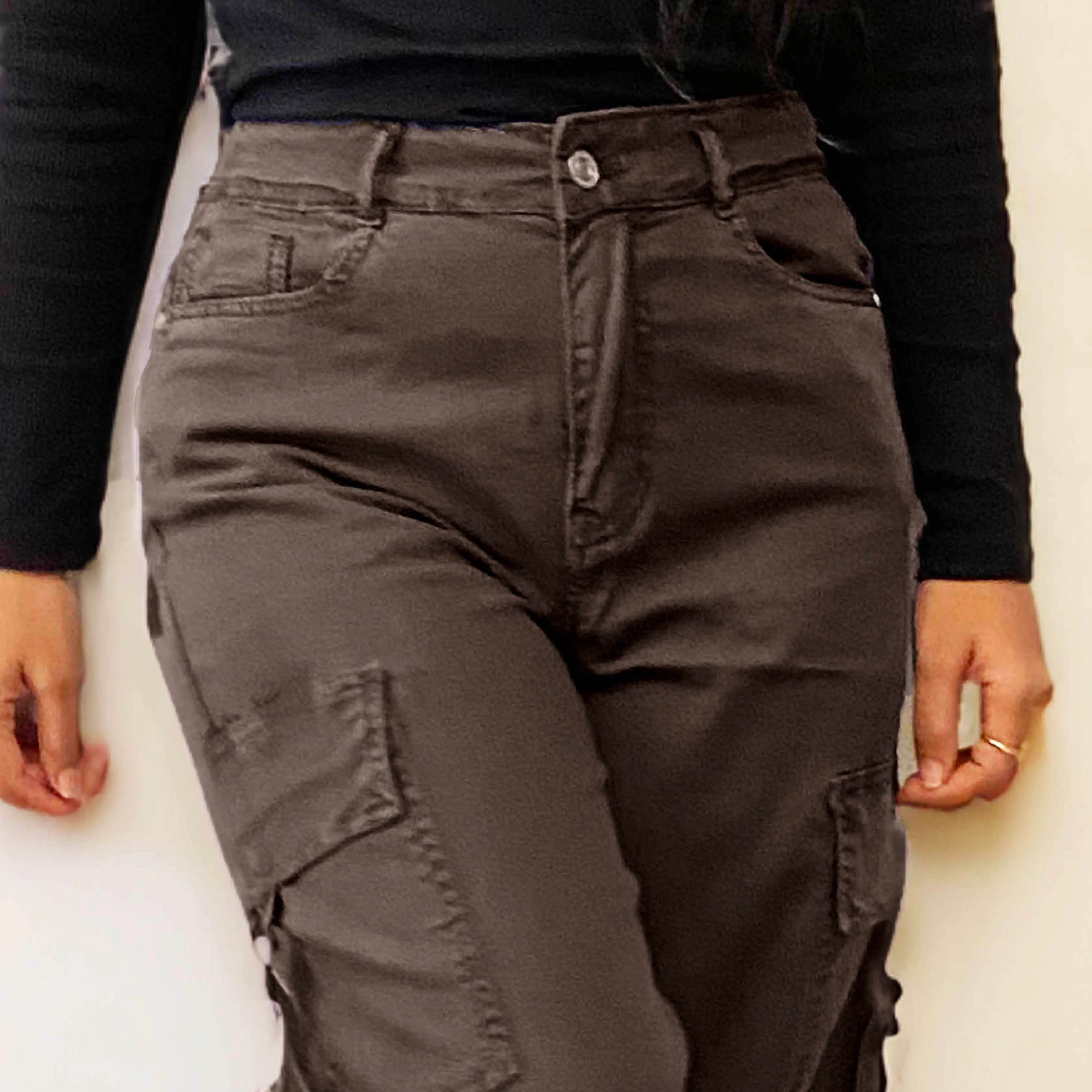 Brown Straight Cargo Pants