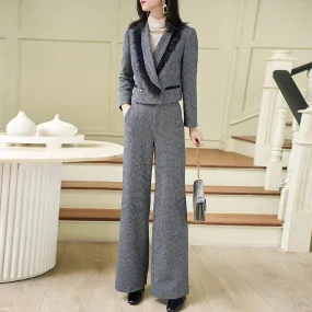 Caroline Short Blazer & Wide Leg Pants Set