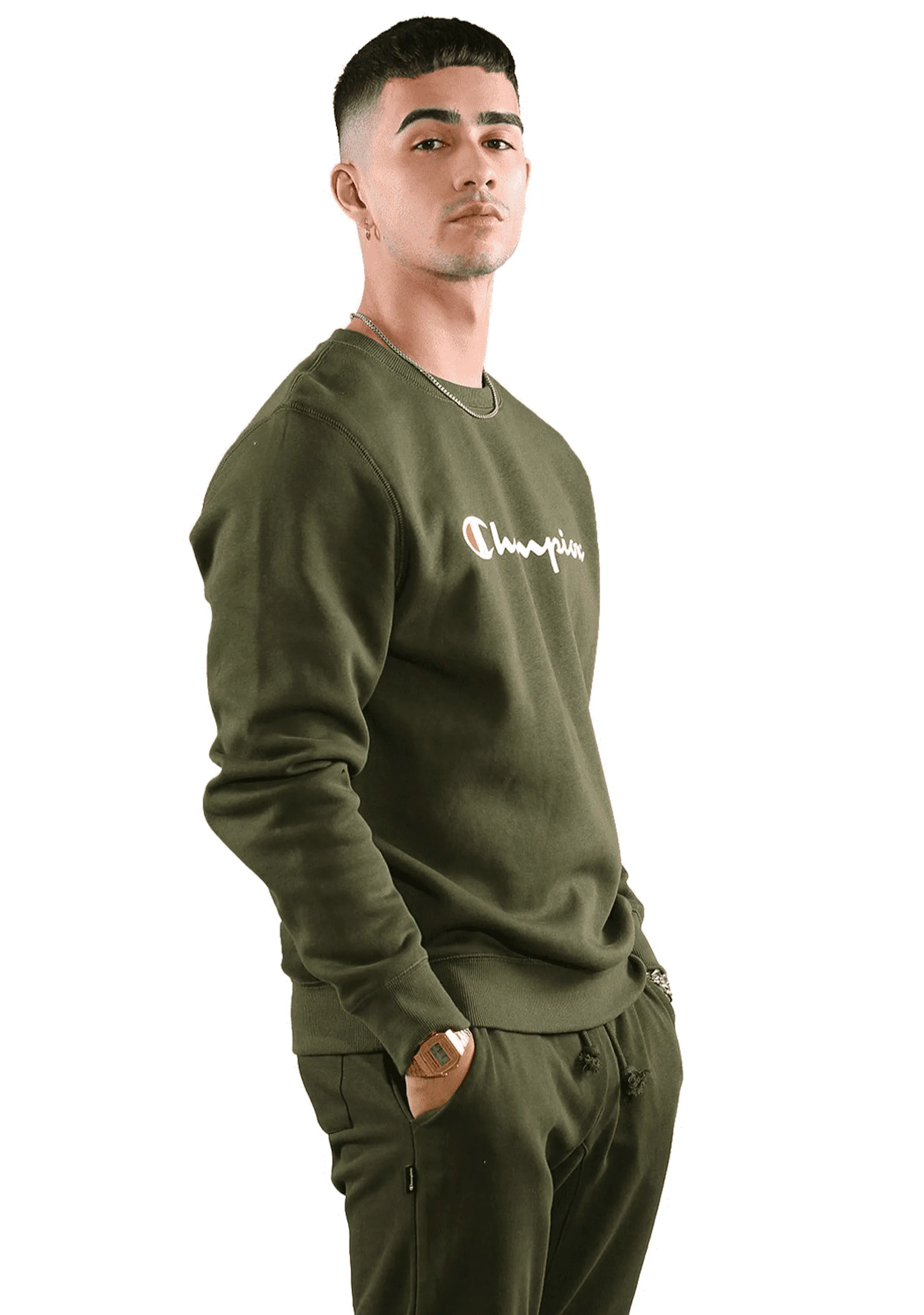 Champion Mens Script Crew <br> AY77N FTR