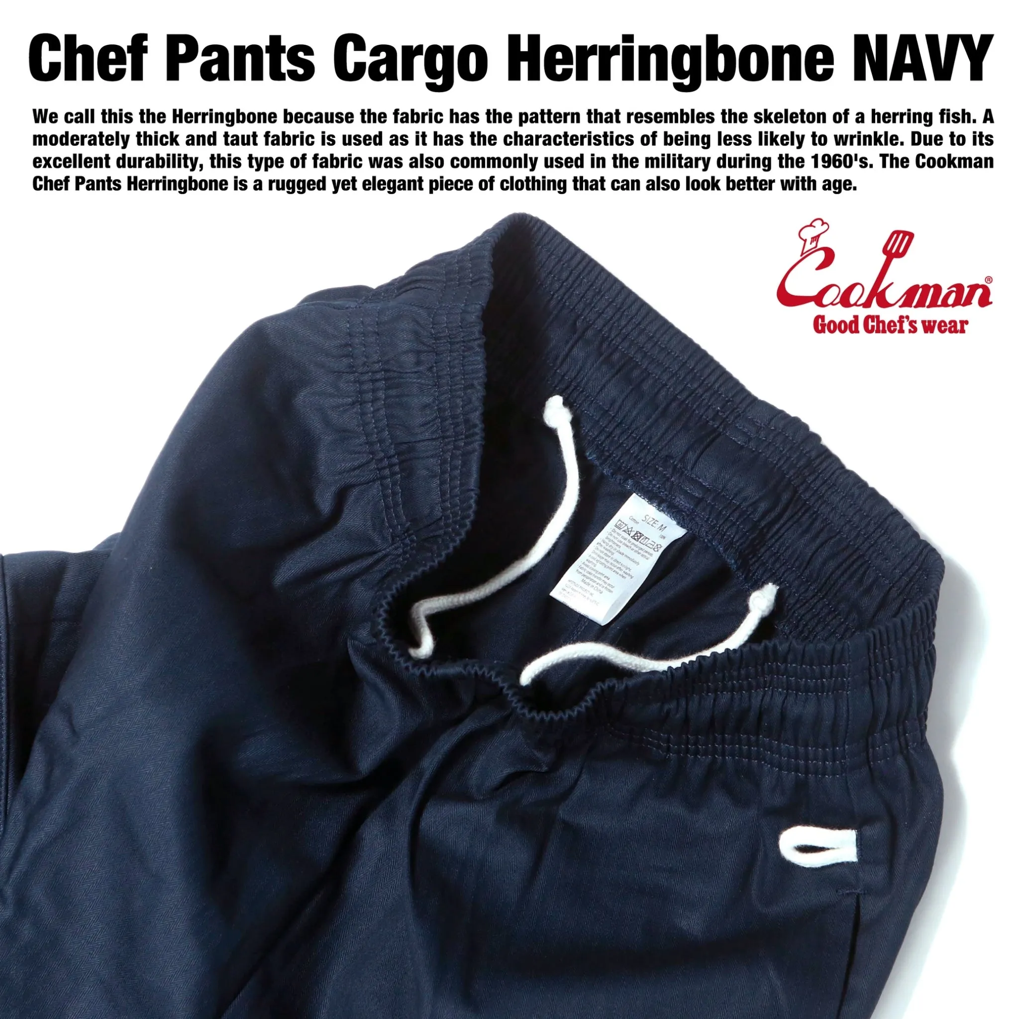 Cookman Chef Pants Cargo - Herringbone : Navy