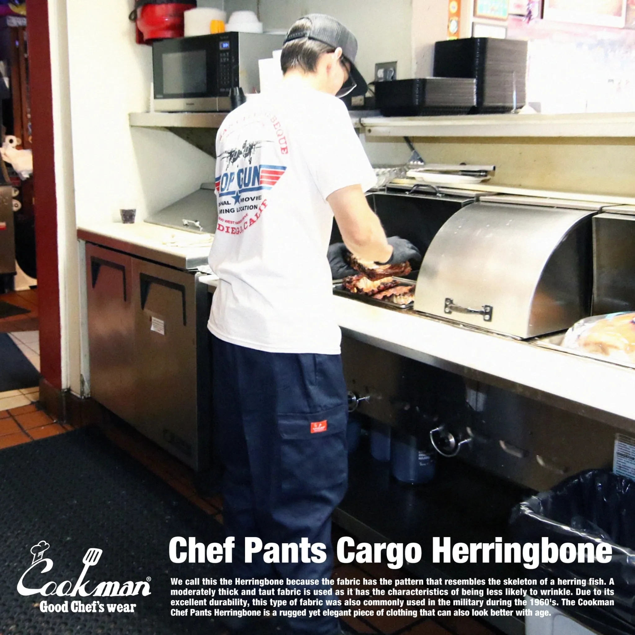 Cookman Chef Pants Cargo - Herringbone : Navy