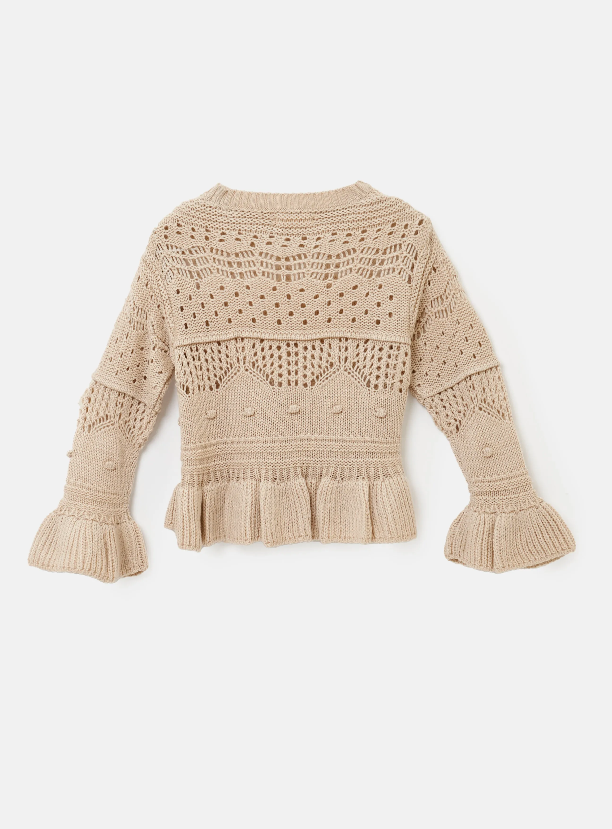 Cream Knit Frill Jumper