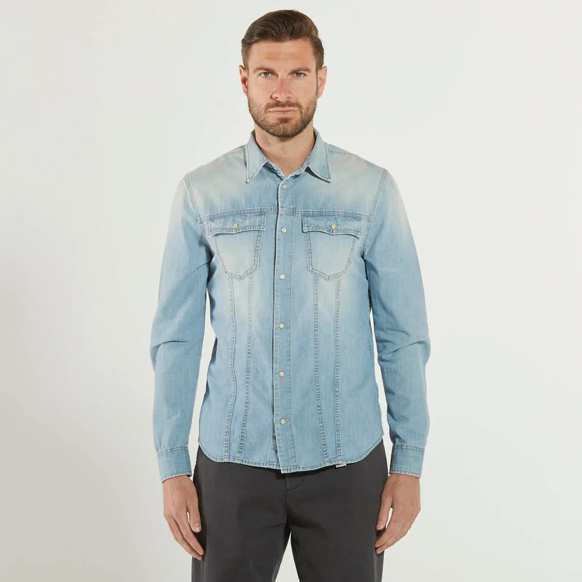 Cycle camicia in denim jeans chiaro