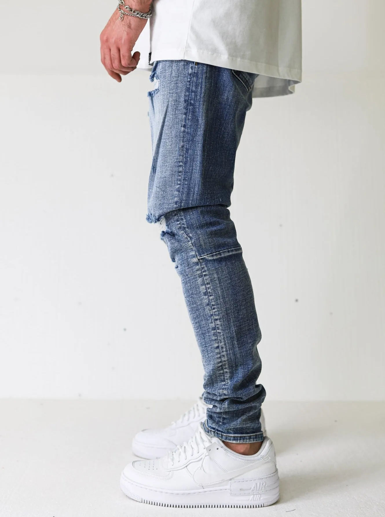 Distressed Ripped Premium Blue Jeans