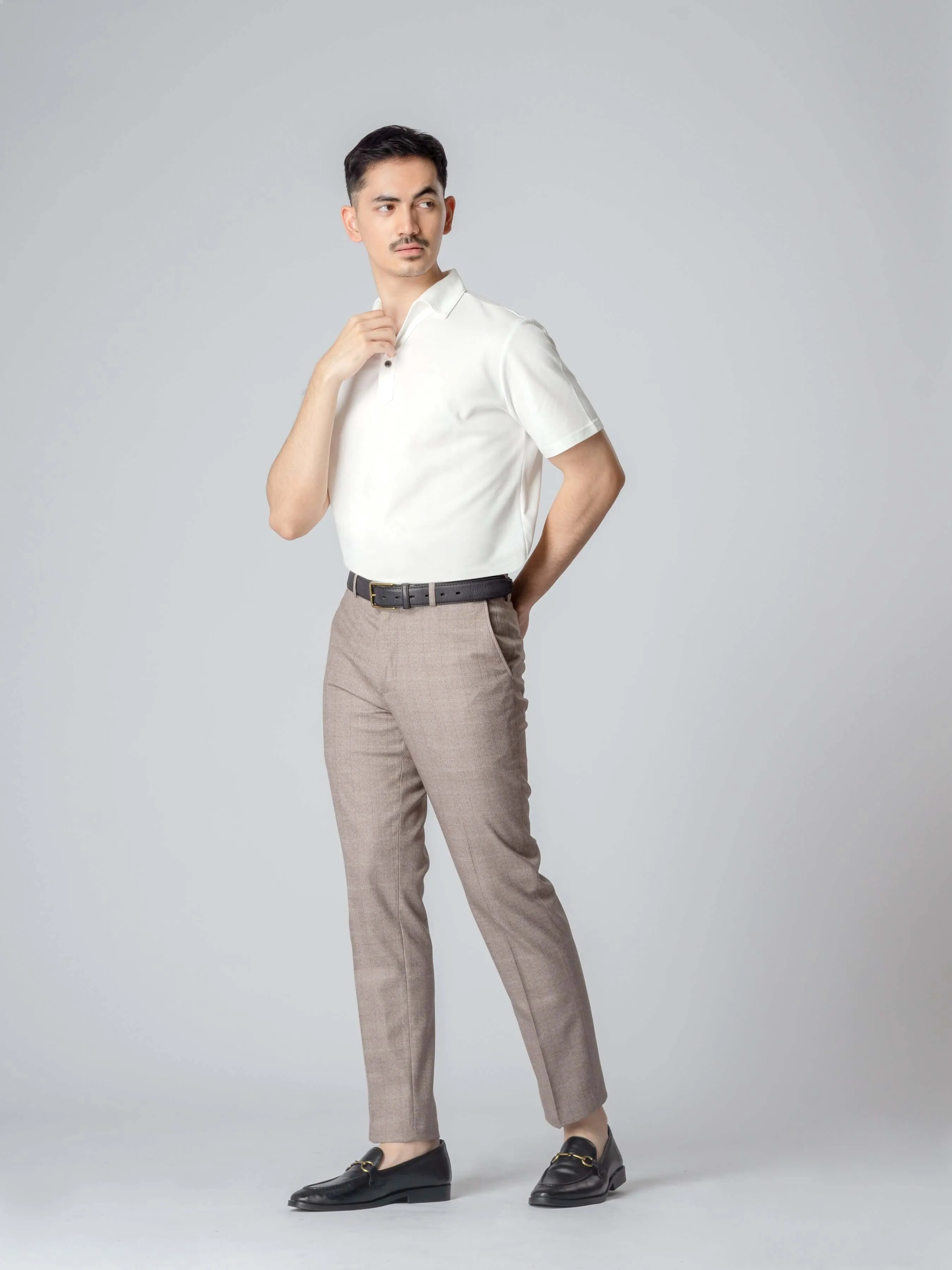 Ezio Polo Shirt - White One-Piece Collar