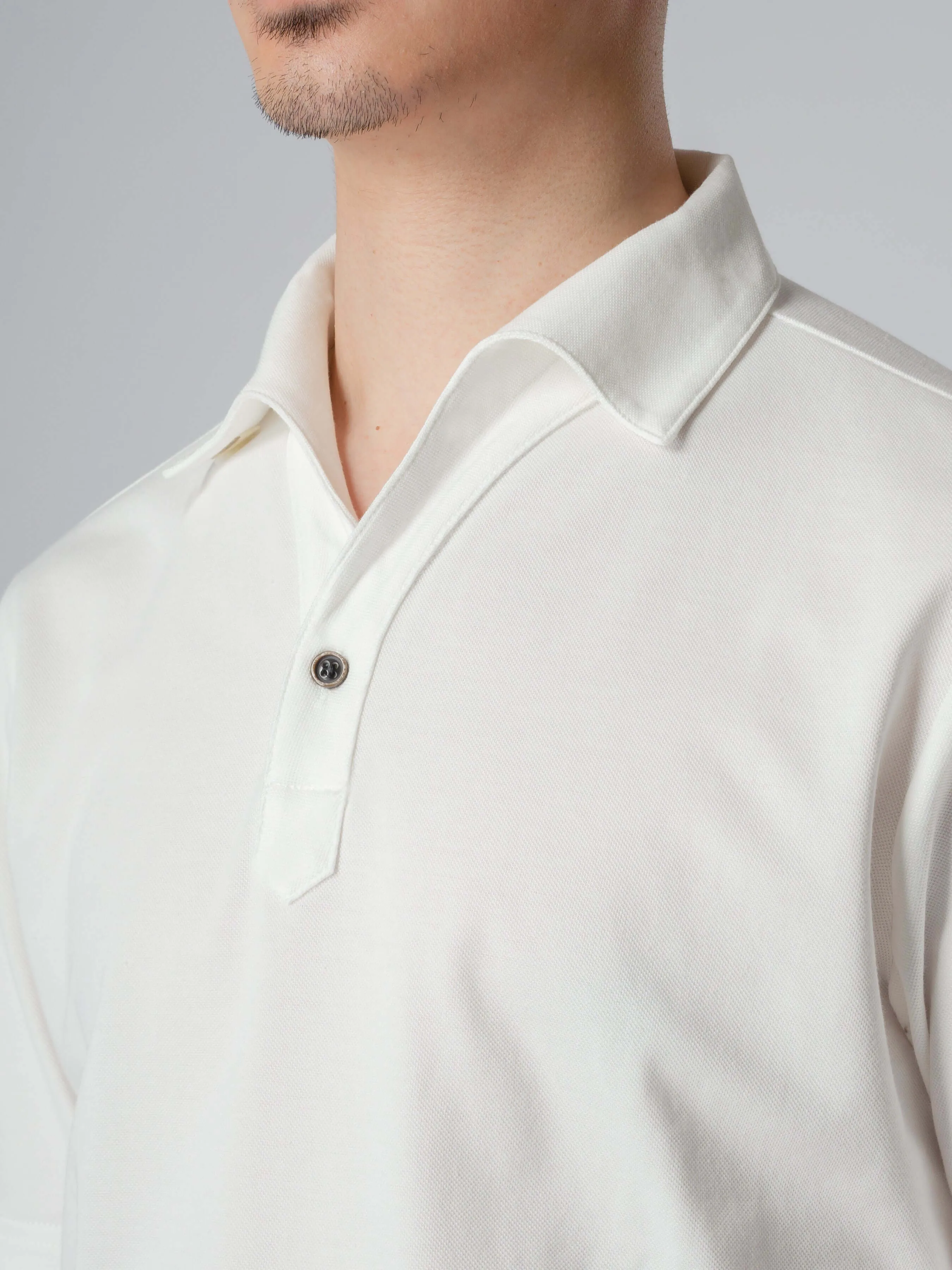 Ezio Polo Shirt - White One-Piece Collar