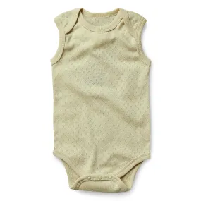 Fibre for Good Pointelle Sleeveless Body Suit - Sage