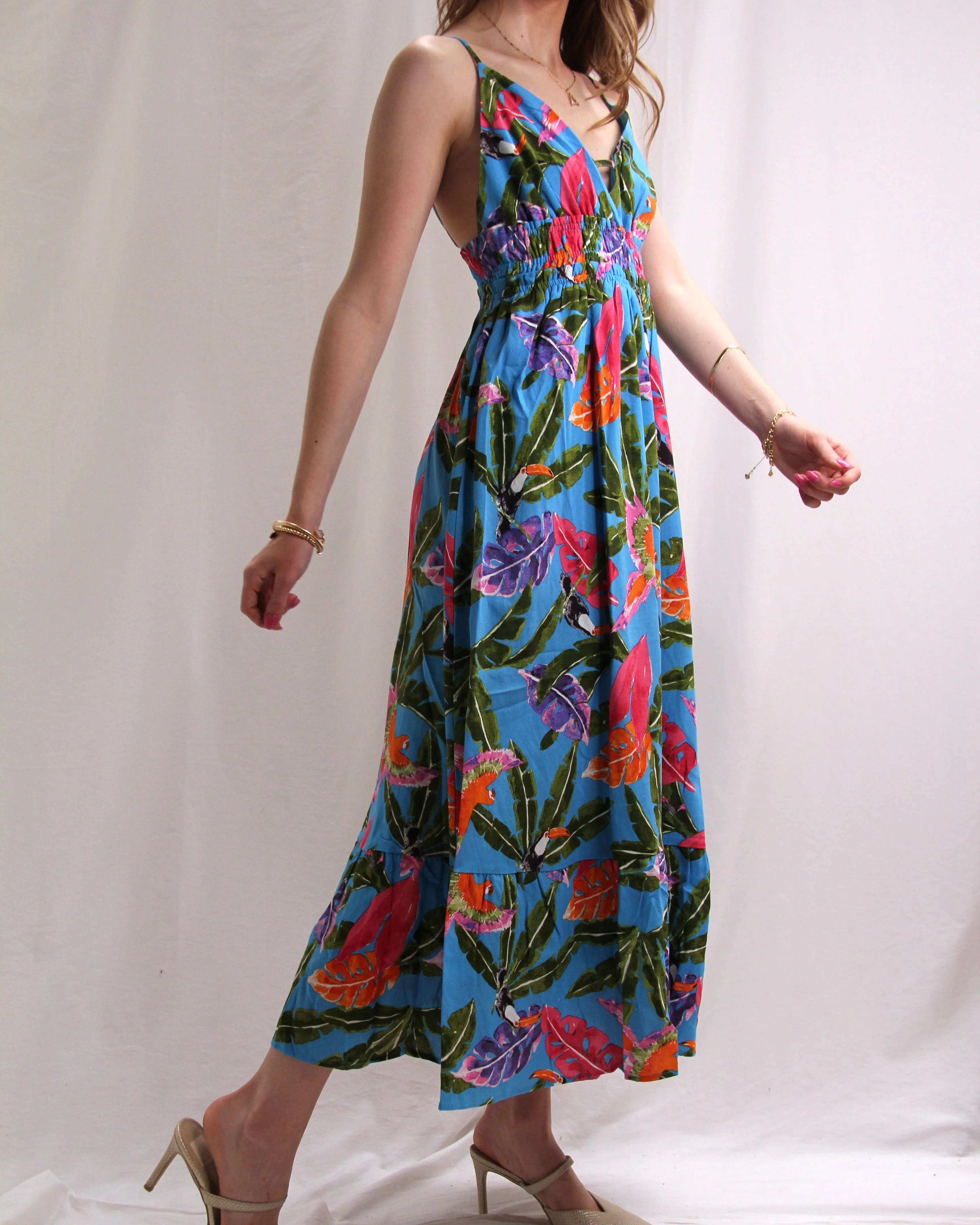 Floral Maxi Dress - Blue Multi