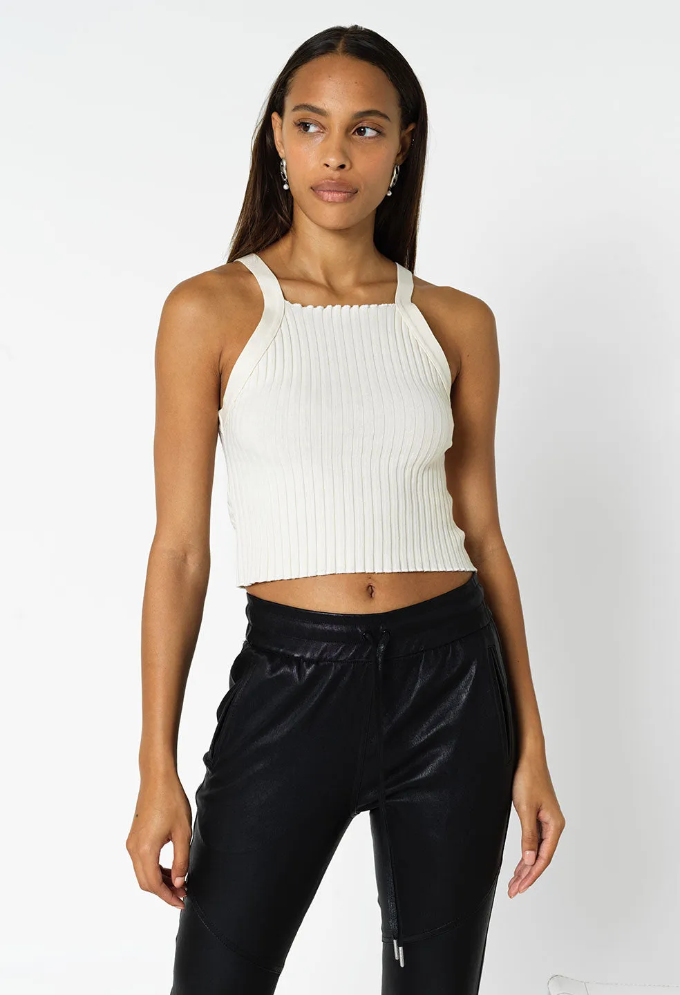 Ginza Rib Lee Cropped Top / Feather