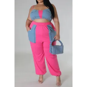 Hot Mama Vibes Pants Set-Pink