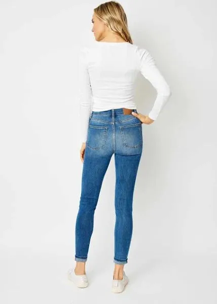 Judy Blue HW Cuffed Hem Skinny