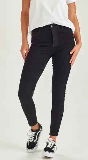 Junkfood Jeans Slip Ankle Grazer Jean - Black