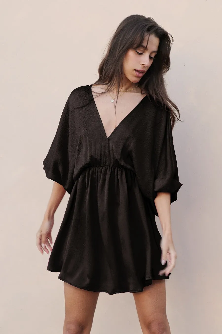 Kylie Satin Kimono Dress