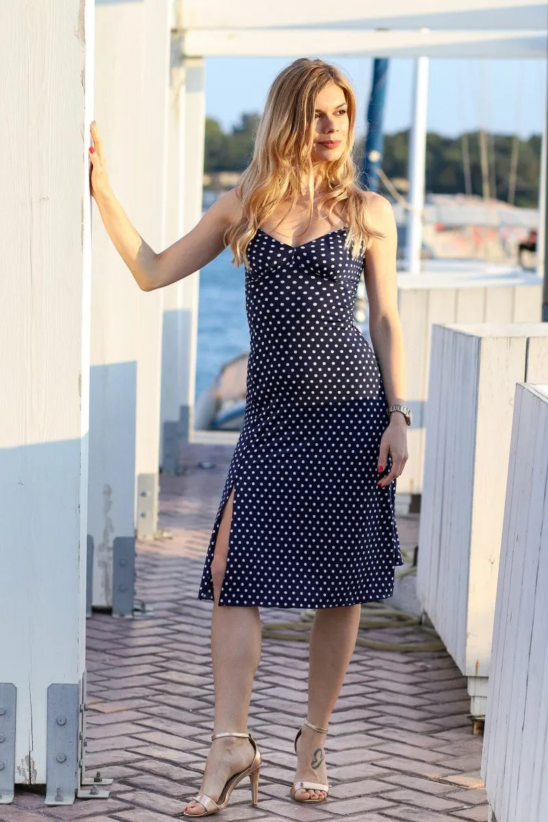 Lace-up Polka Dot Dress