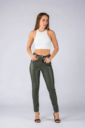 Leather Look Jeans Forest