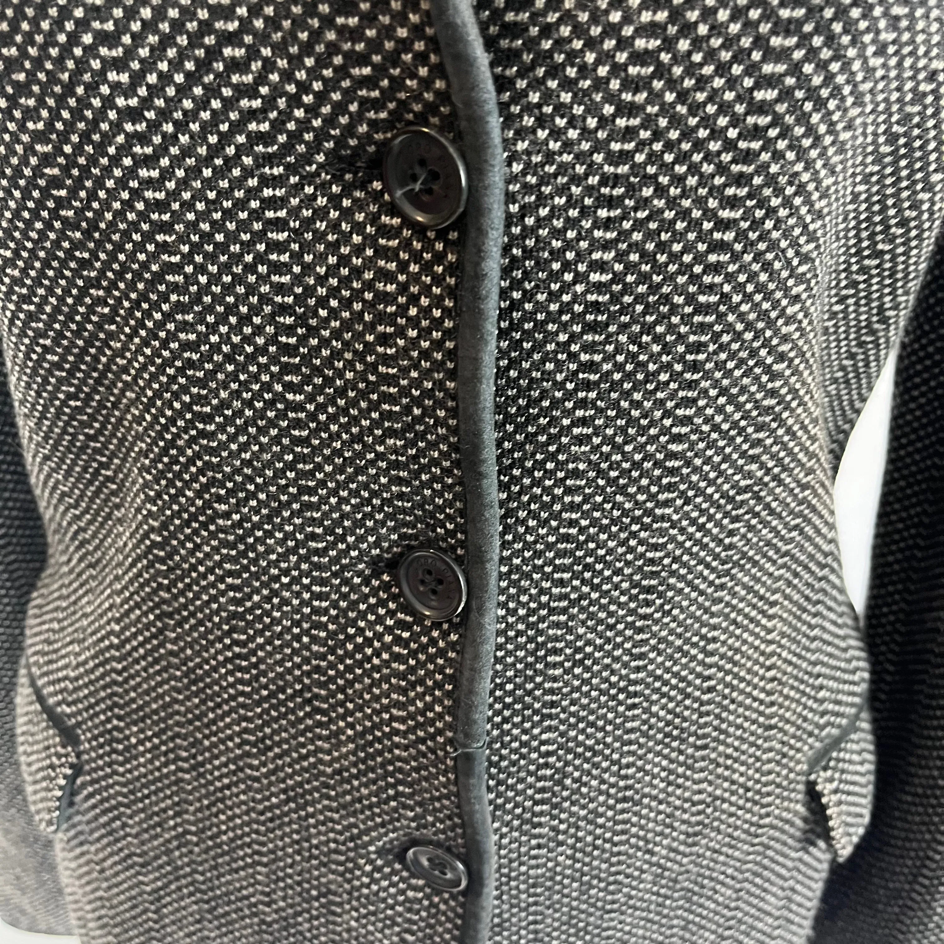 Loro Piana Black & Grey Knit Cashmere Jacket S