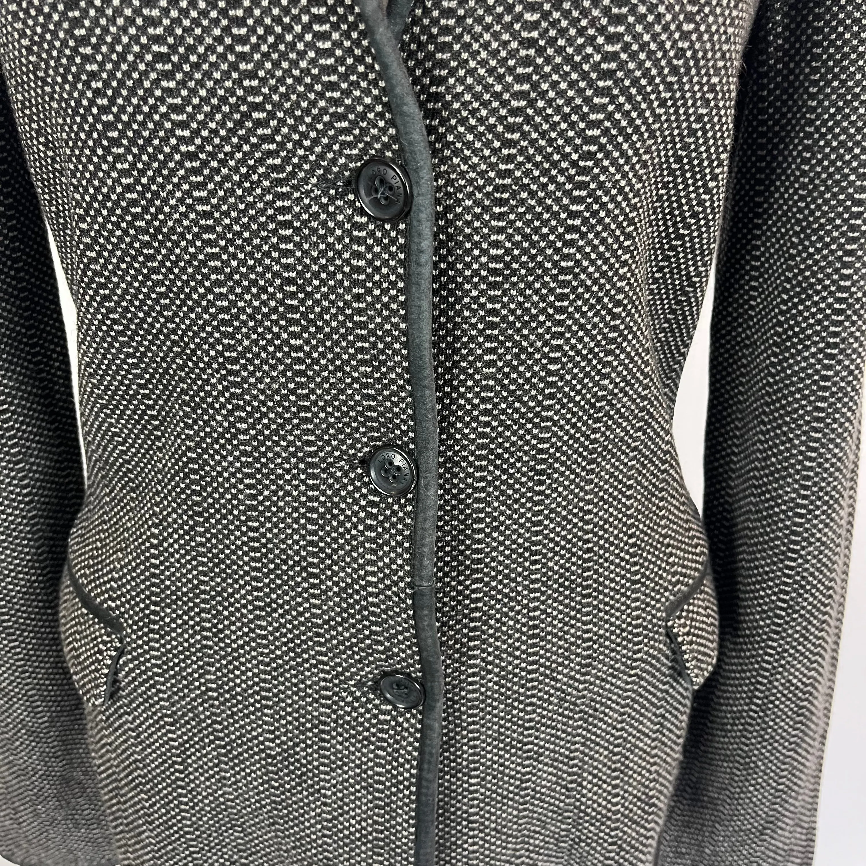 Loro Piana Black & Grey Knit Cashmere Jacket S