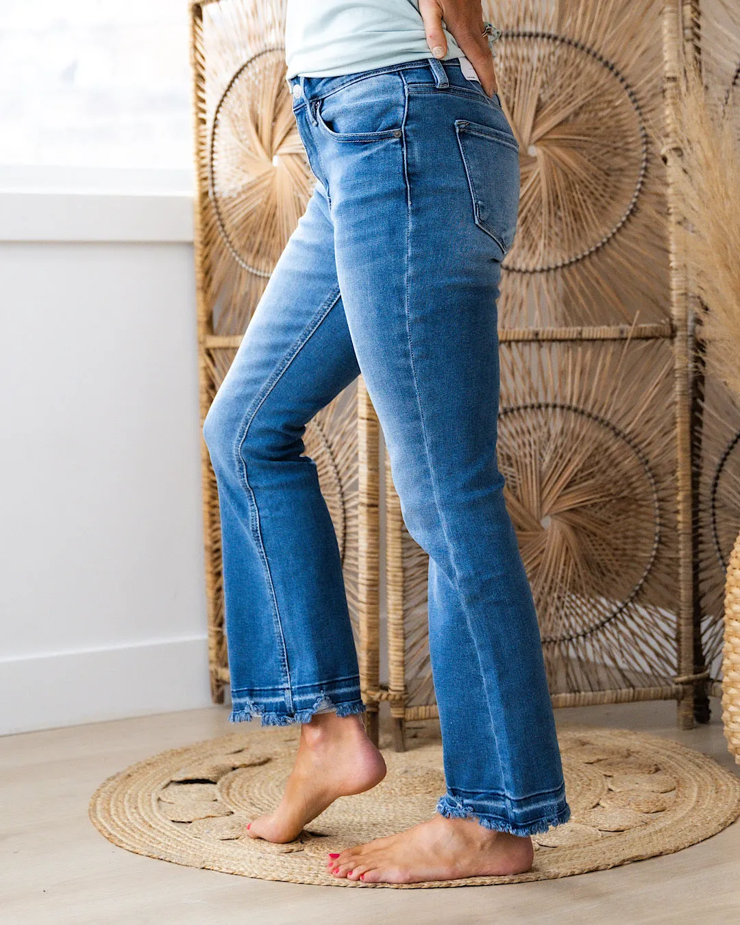 NEW! KanCan All I Know Non Distressed Crop Bootcut Jeans