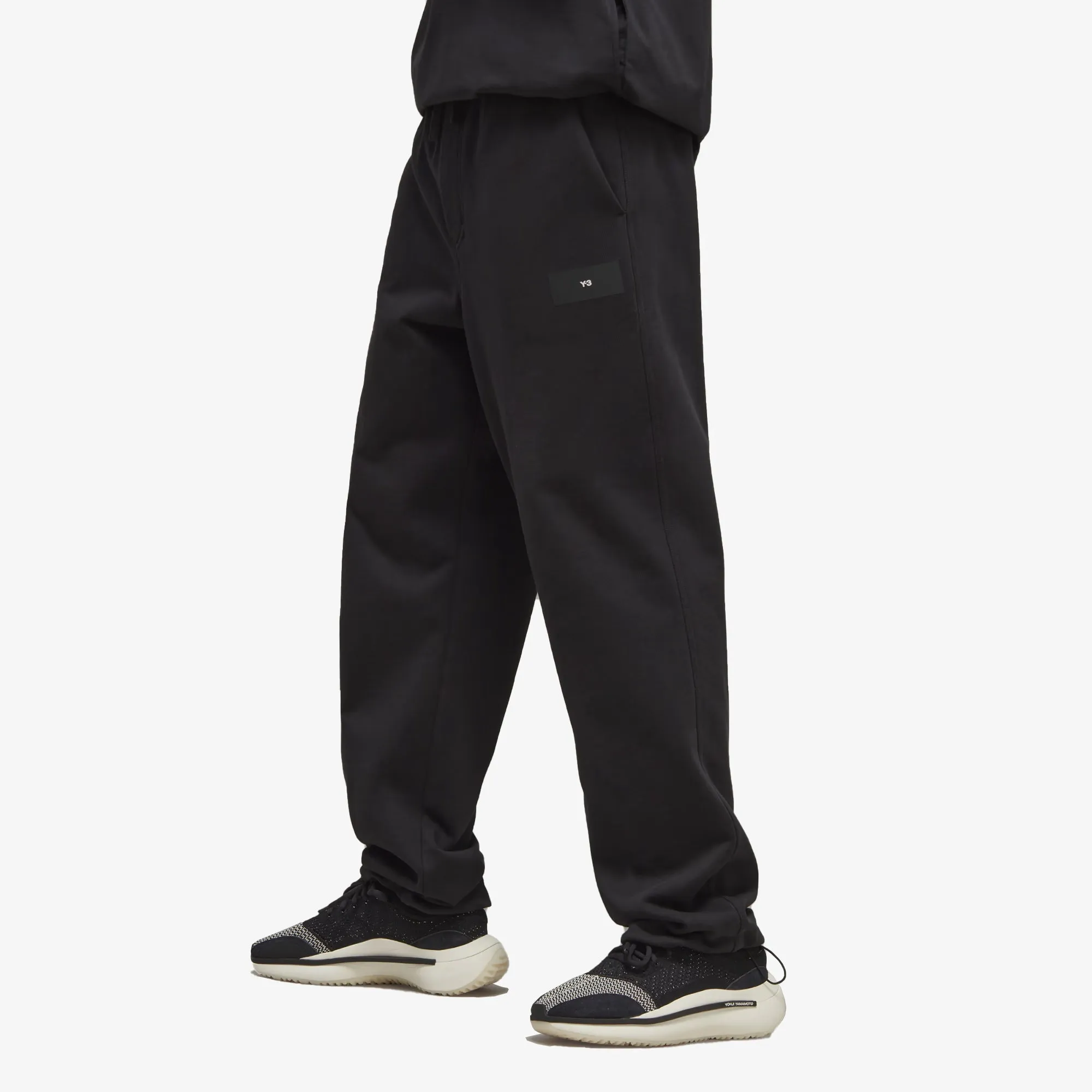 ORGANIC COTTON TERRY STRAIGHT PANTS 'BLACK'