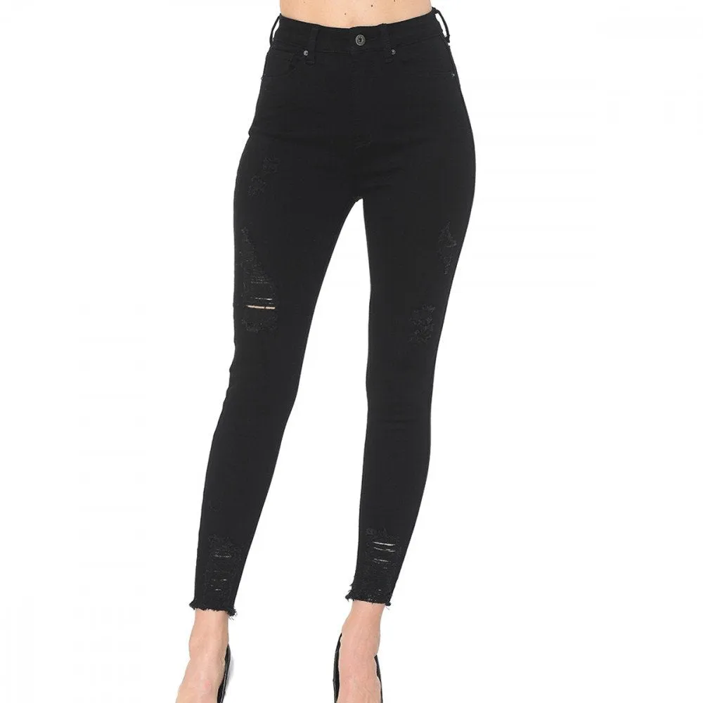 PANTALON MEZCLILLA DESTROYED SKINNY STRECH 90188