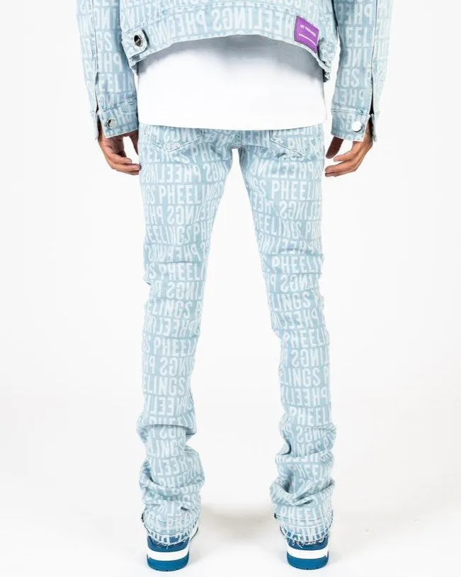 PHEELINGS ON MY MIND FLARE STACK DENIM (LIGHT BLUE)