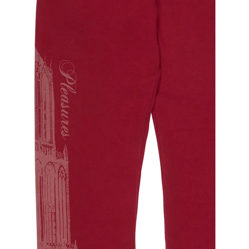 PLEASURES WARSAW SWEATPANTS BURGUNDY P21W033