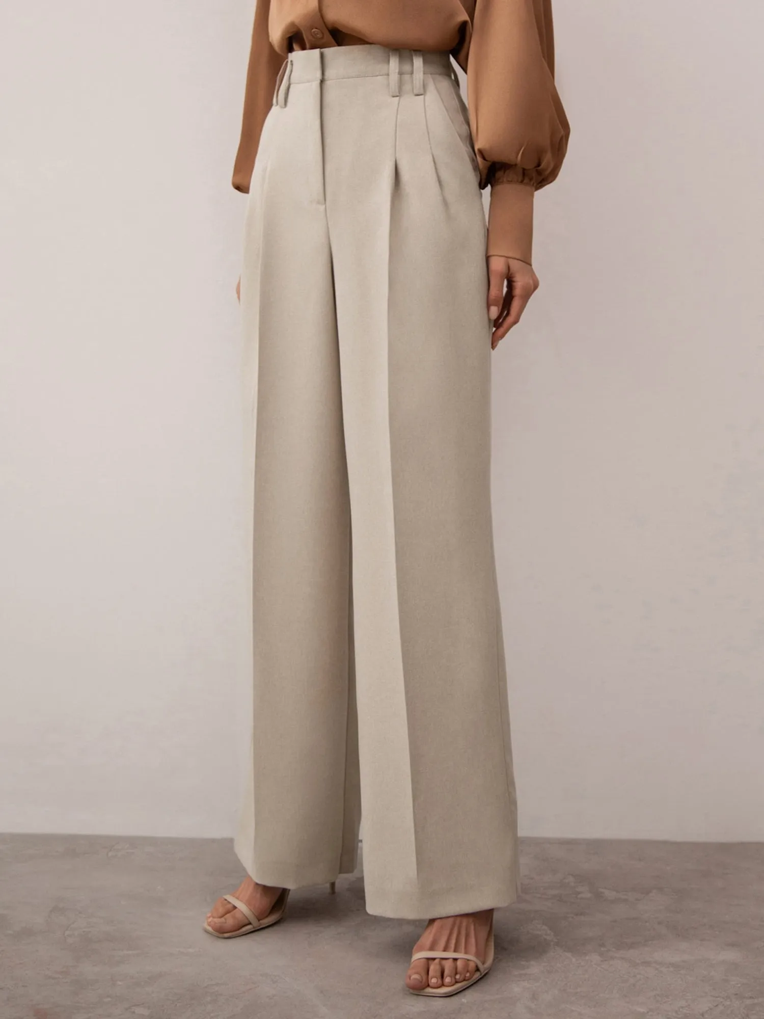 Pleated Flared Pants