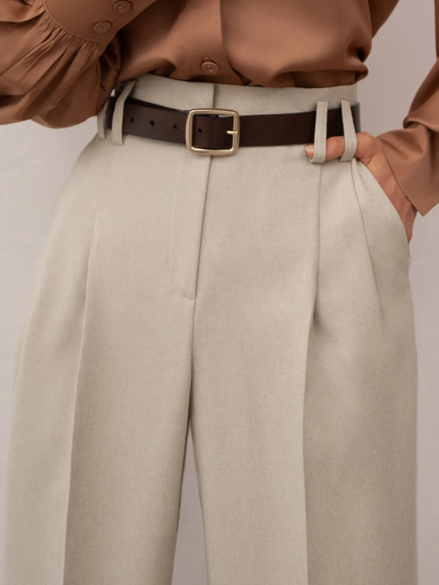 Pleated Flared Pants