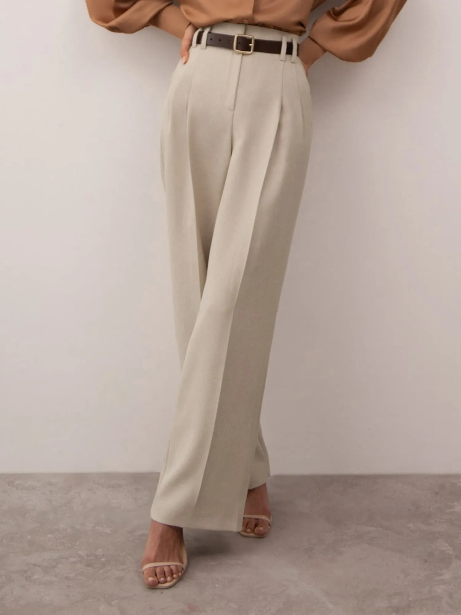 Pleated Flared Pants