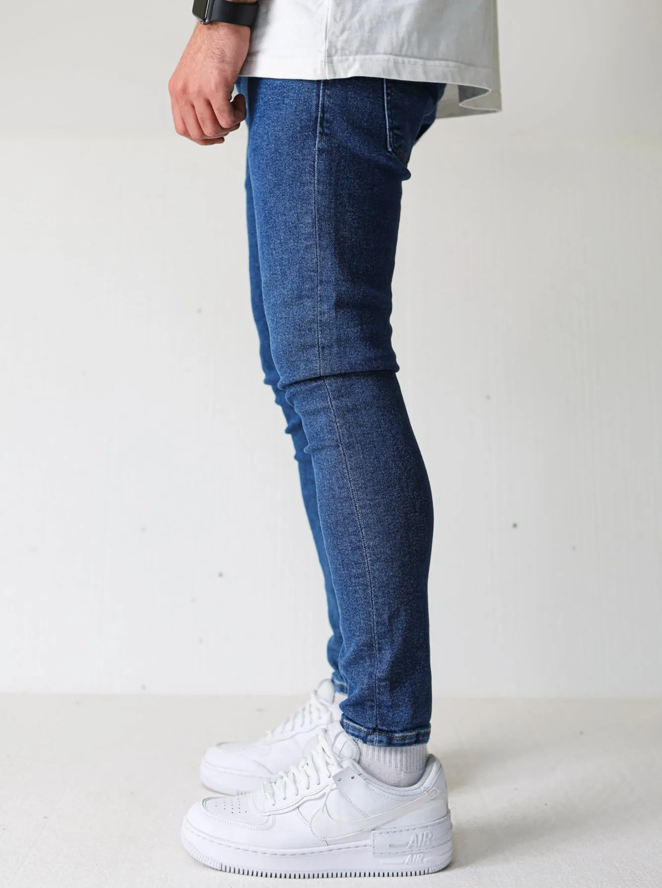 Premium High Stretch Basic Blue Jeans