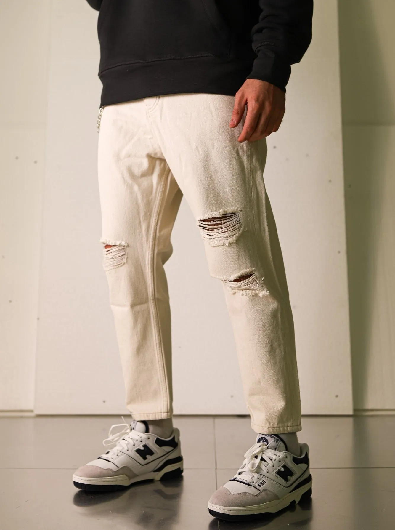 Relaxed Fit Premium Jeans - Shell Cream