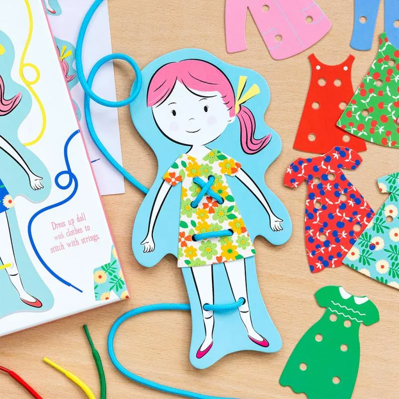 Rex of London Cardboard Learn To Stitch Dress-Up Dolly Kit