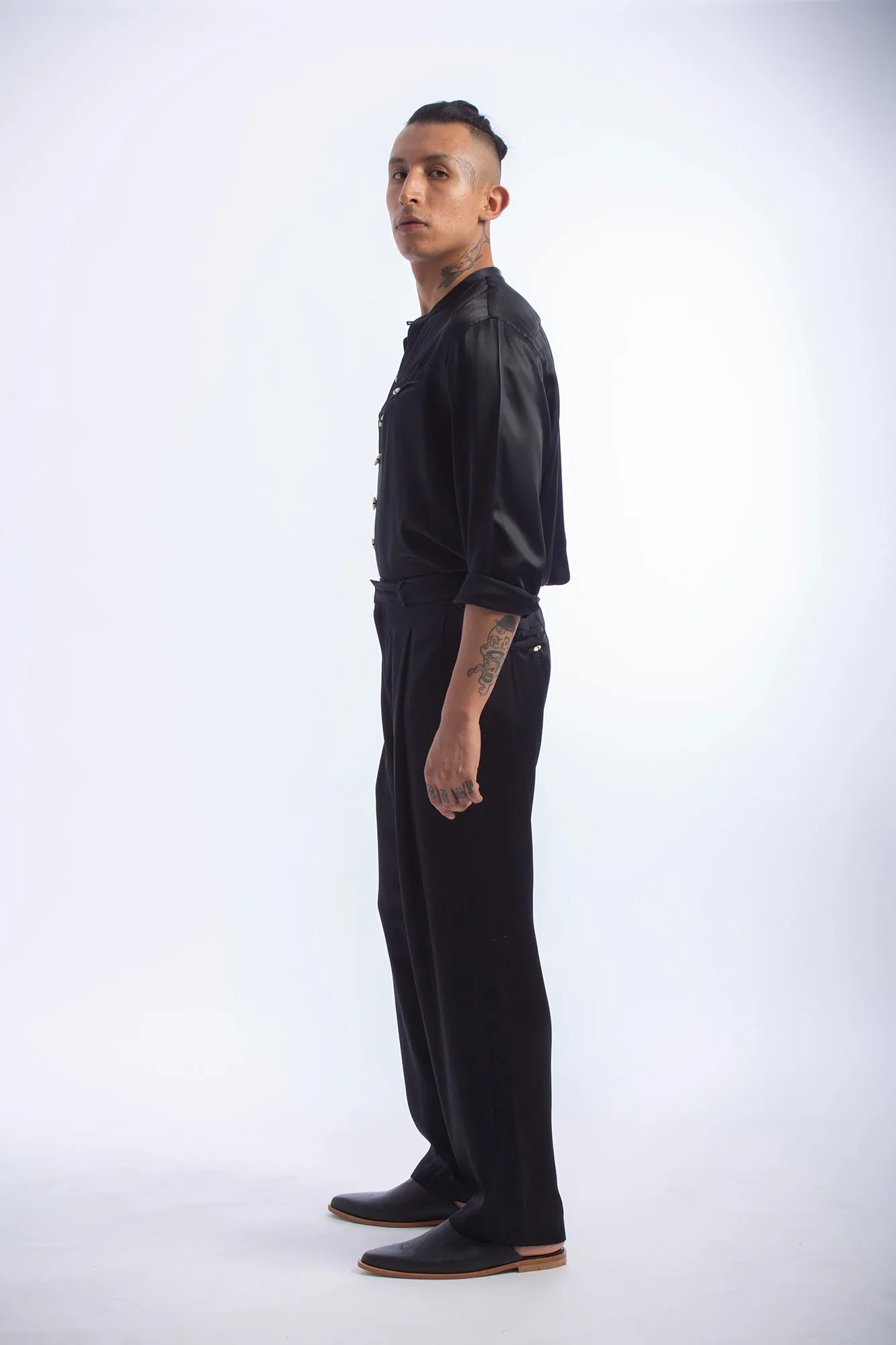 Rico Pants: Black Silk