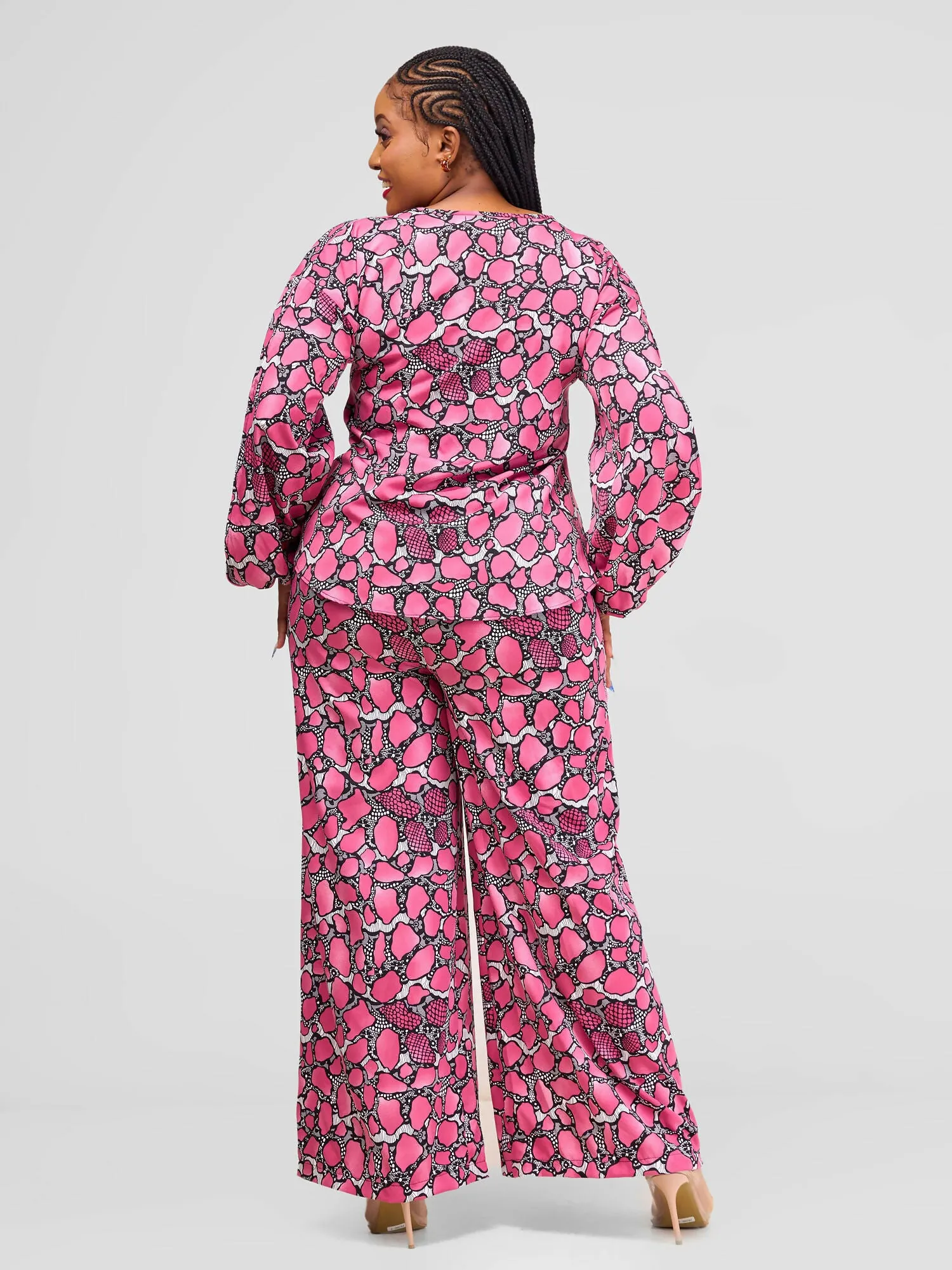 Salok Havilah Soroti Pant Set - Pink Print