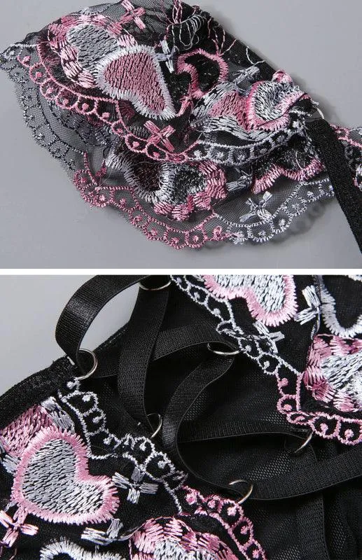 Sexy Embroidered Women Lingerie Set