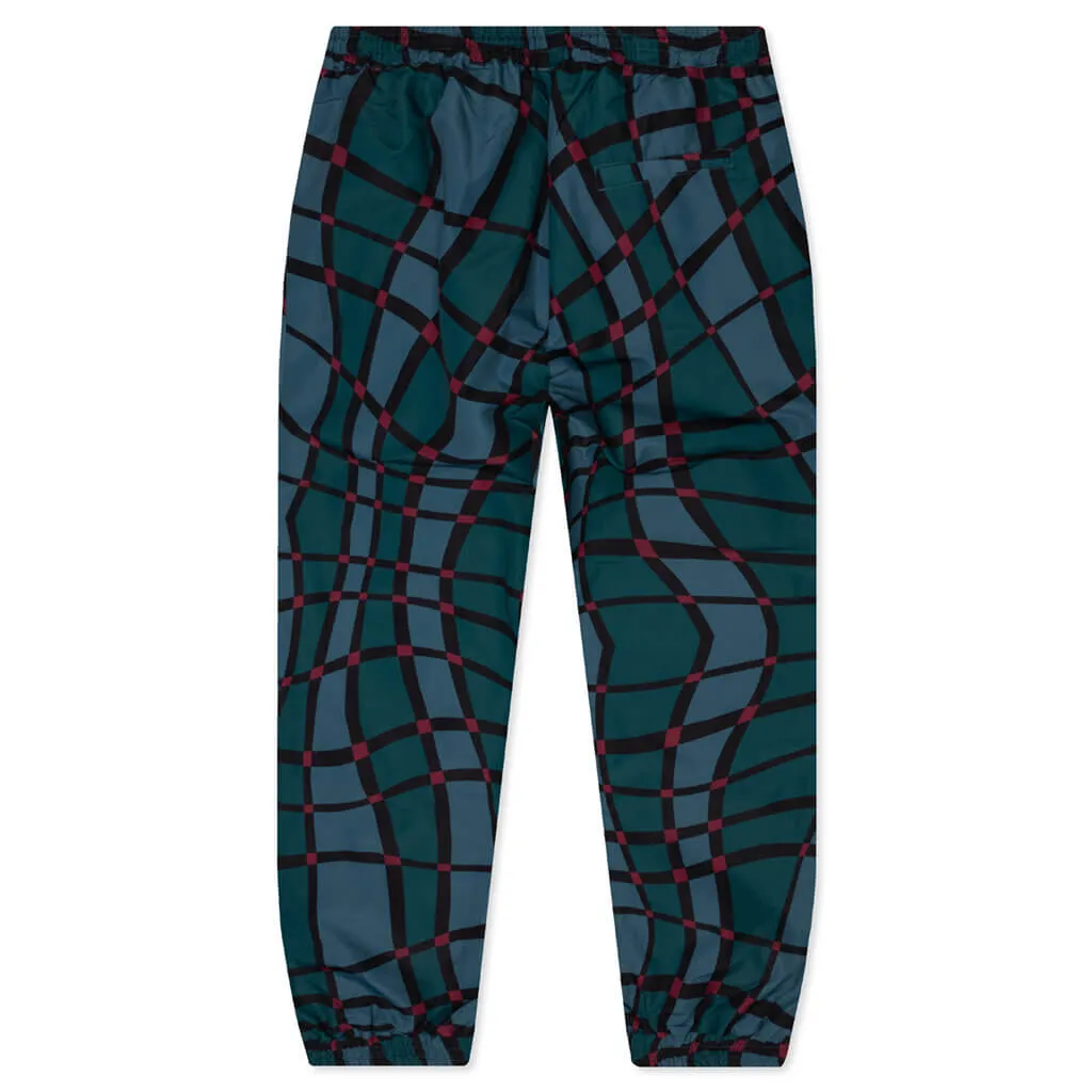 Squared Waves Pattern Track Pants - Multi Check