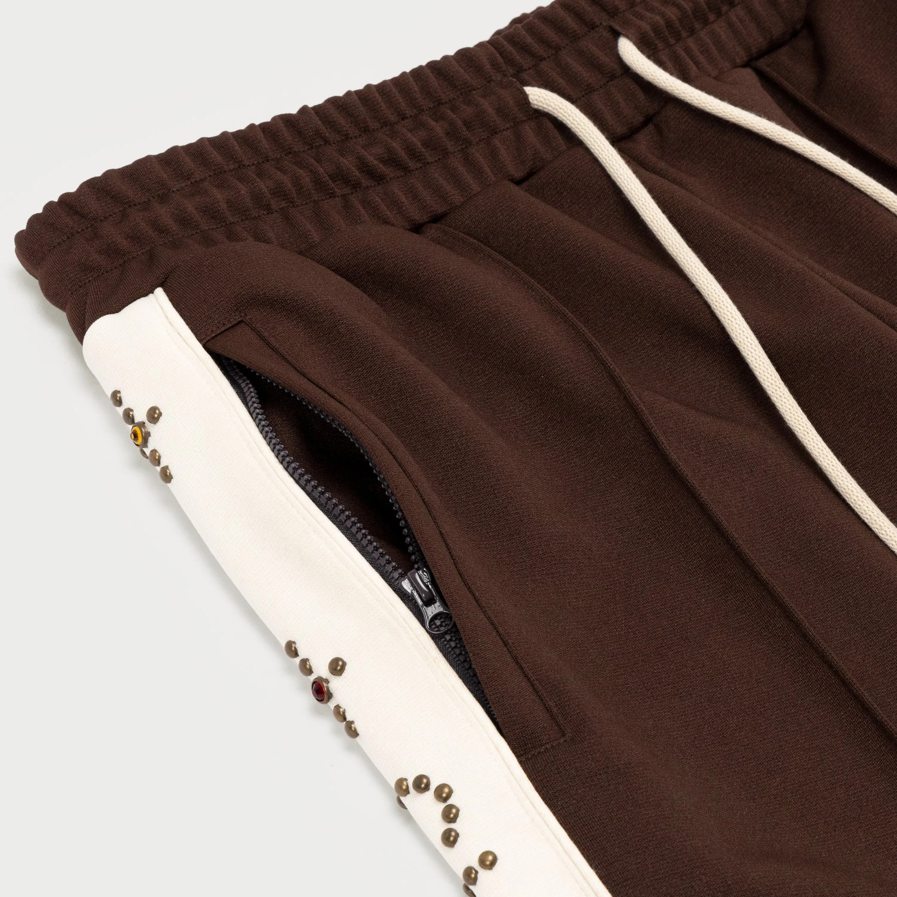 Studded Track Pants (Brown)