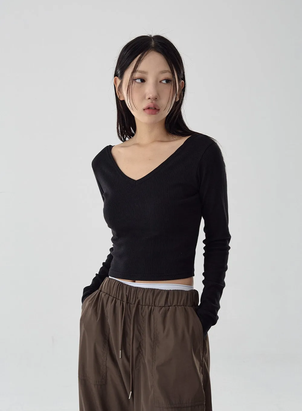 Two Way Long Sleeve Crop Top CG11