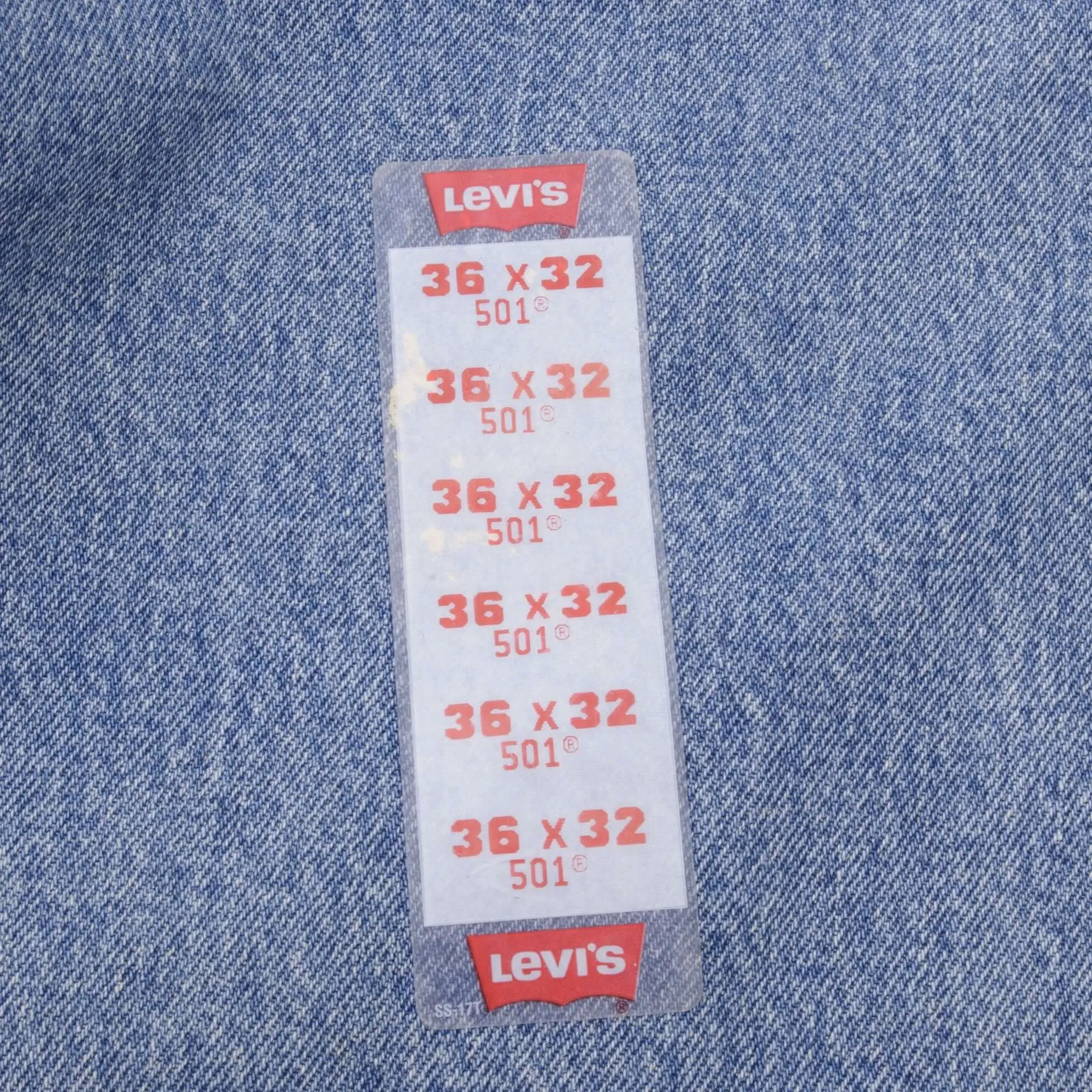 VINTAGE DEADSTOCK PRESHRUNK LEVIS 501 JEANS INDIGO 1990S SIZE W36 L32 MADE IN USA